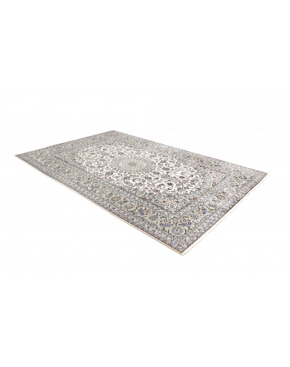 Tappeto Kashan Persia bianco azzurro 196x297