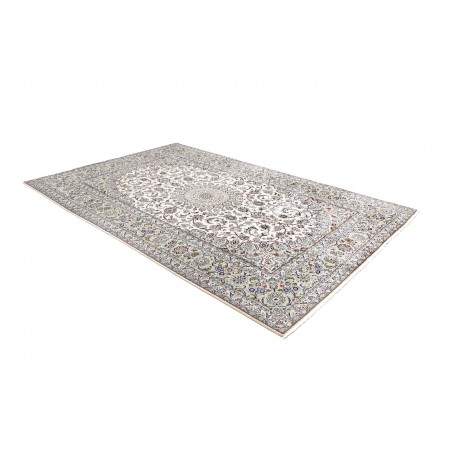 Tappeto Kashan Persia bianco azzurro 196x297