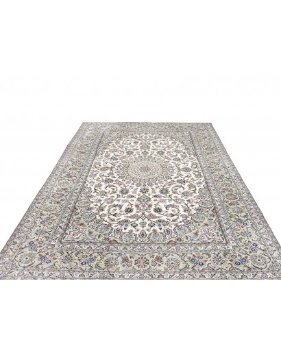 Tappeto Kashan Persia bianco azzurro 196x297