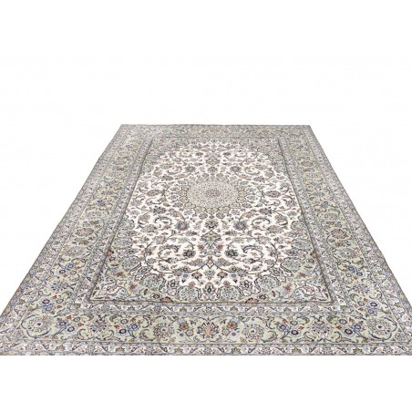 Tappeto Kashan Persia bianco azzurro 196x297