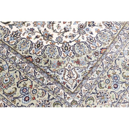 Tappeto Kashan Persia bianco azzurro 196x297