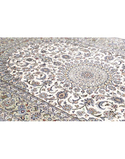 Tappeto Kashan Persia bianco azzurro 196x297