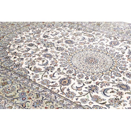 Tappeto Kashan Persia bianco azzurro 196x297