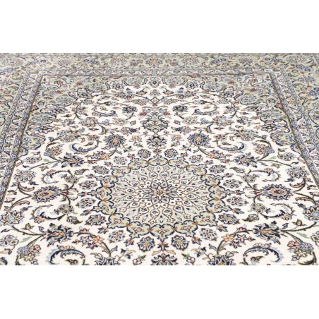 Tappeto Kashan Persia bianco azzurro 196x297