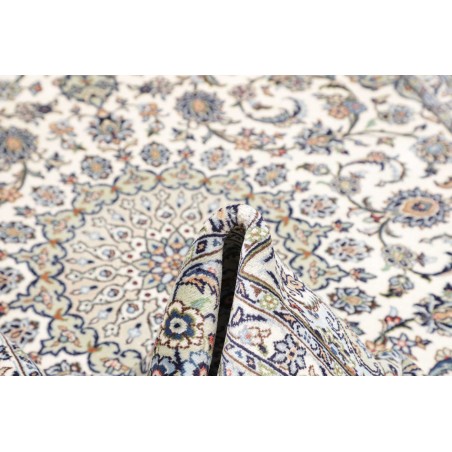 Tappeto Kashan Persia bianco azzurro 196x297