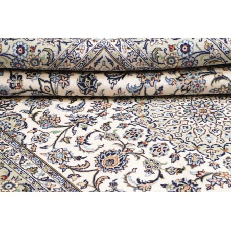 Tappeto Kashan Persia bianco azzurro 196x297