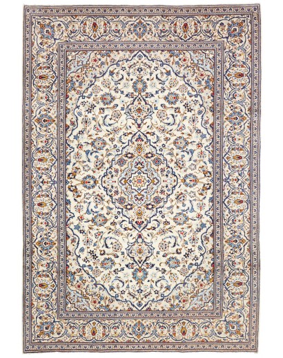Tappeto Kashan Persia bianco marrone 195x293