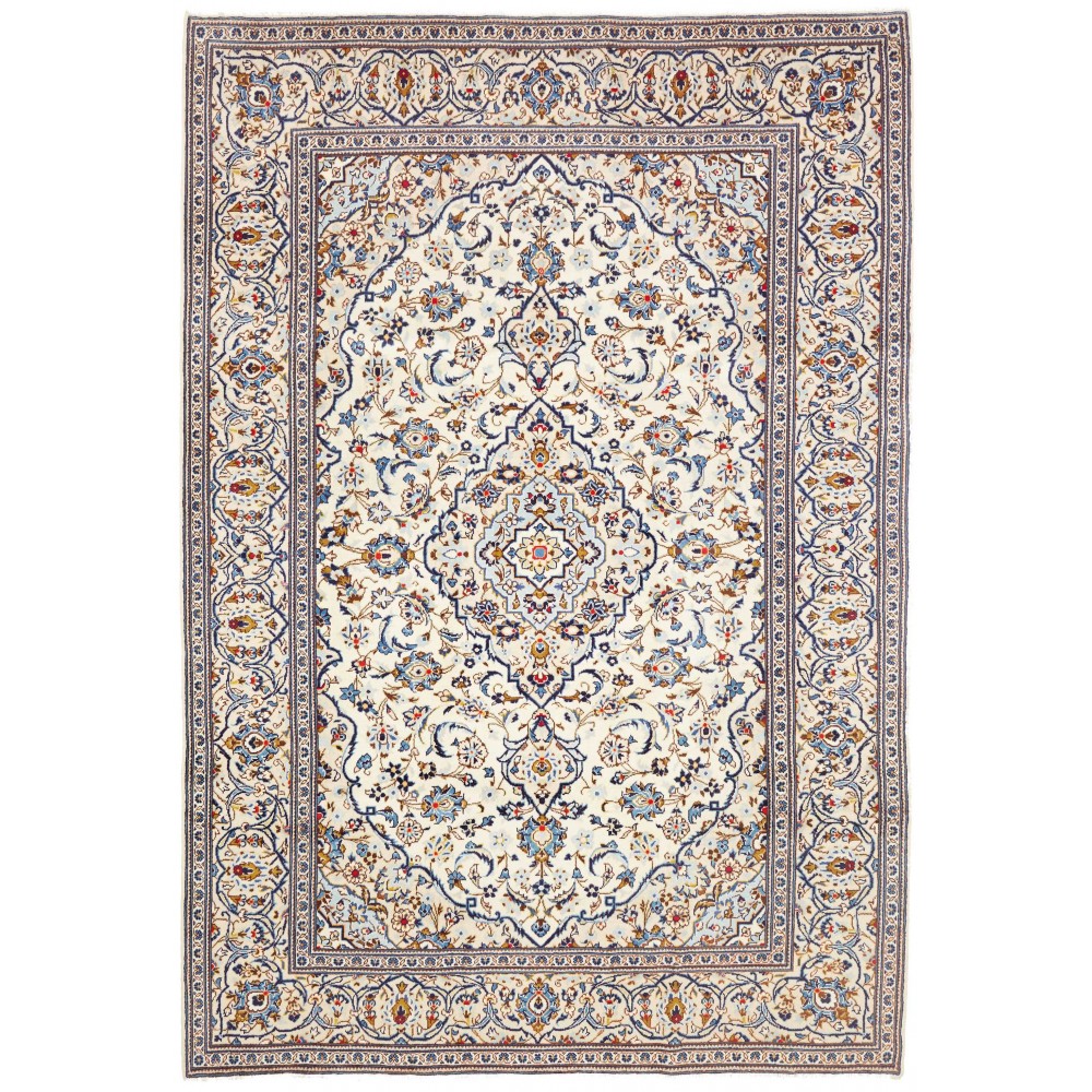 Tappeto Kashan Persia bianco marrone 195x293