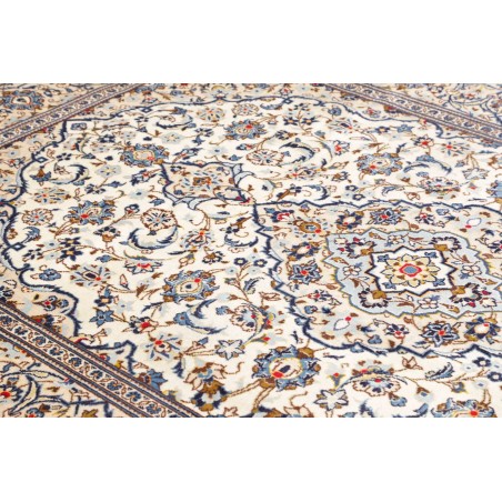 Tappeto Kashan Persia bianco marrone 195x293