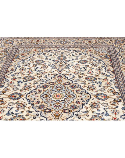Tappeto Kashan Persia bianco marrone 195x293
