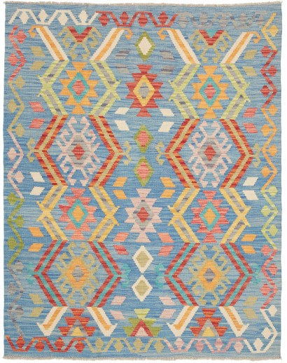 Tappeto Kilim Afghanistan azzurro grigio 133x171
