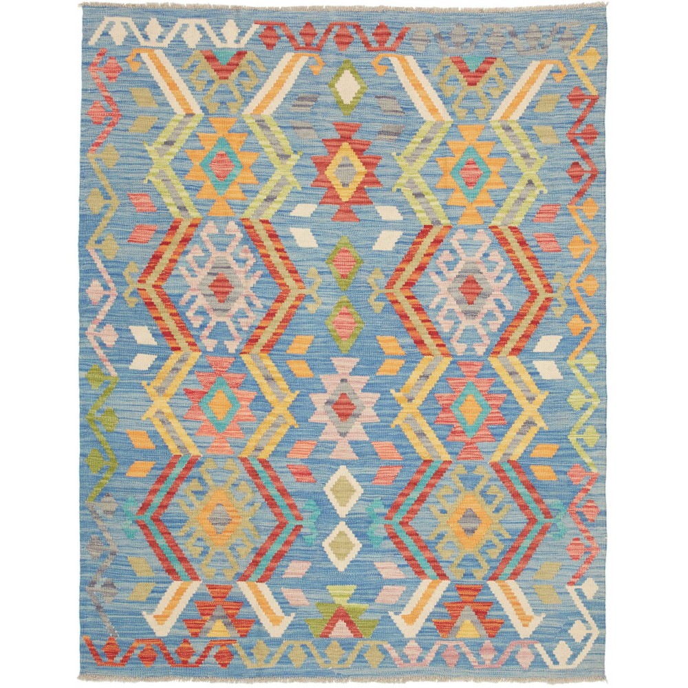 Tappeto Kilim Afghanistan azzurro grigio 133x171