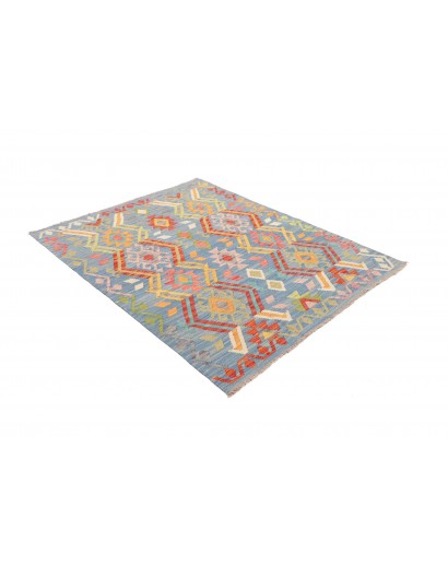 Tappeto Kilim Afghanistan azzurro grigio 133x171
