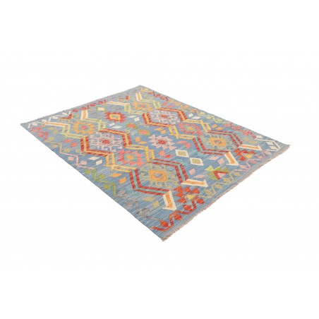 Tappeto Kilim Afghanistan azzurro grigio 133x171