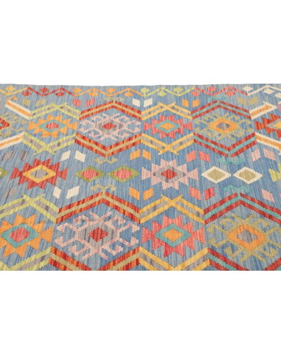 Tappeto Kilim Afghanistan azzurro grigio 133x171
