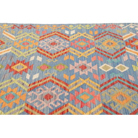 Tappeto Kilim Afghanistan azzurro grigio 133x171