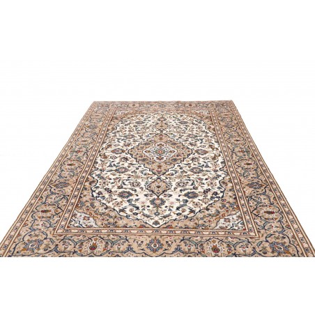 Tappeto Kashan Persia bianco marrone 197x306