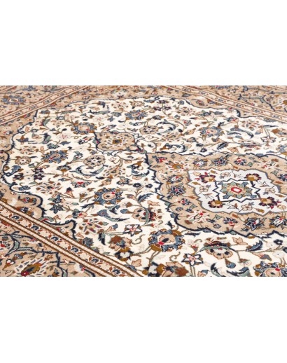 Tappeto Kashan Persia bianco marrone 197x306