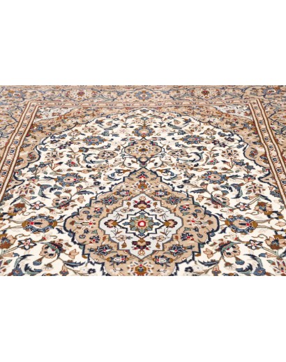 Tappeto Kashan Persia bianco marrone 197x306