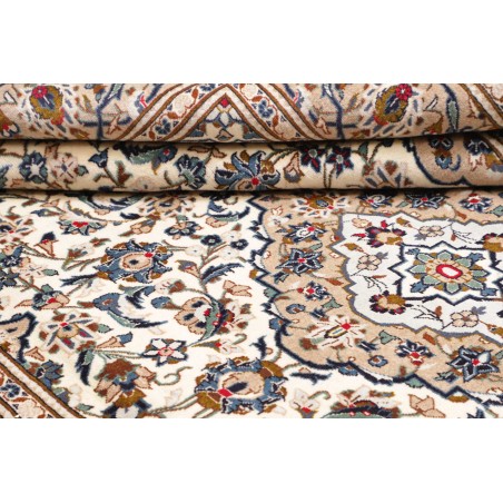 Tappeto Kashan Persia bianco marrone 197x306