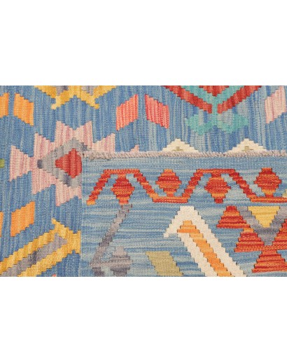 Tappeto Kilim Afghanistan azzurro grigio 133x171