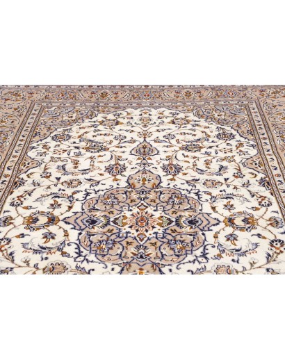Tappeto Kashan Persia bianco grigio 203x320