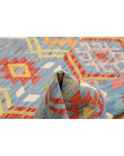 Tappeto Kilim Afghanistan azzurro grigio 133x171