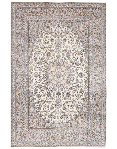 Tappeto Kashan Persia bianco grigio 196x296