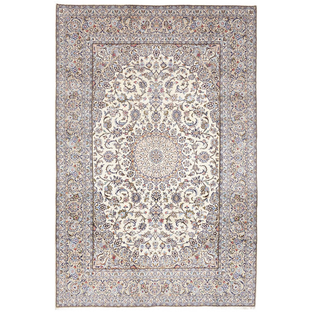 Tappeto Kashan Persia bianco grigio 196x296