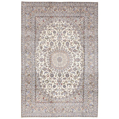 Tappeto Kashan Persia bianco grigio 196x296