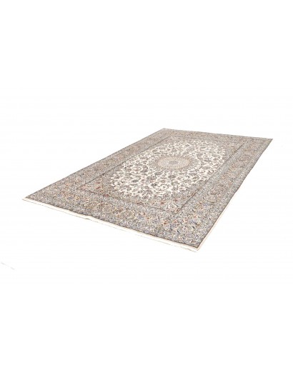 Tappeto Kashan Persia bianco grigio 196x296
