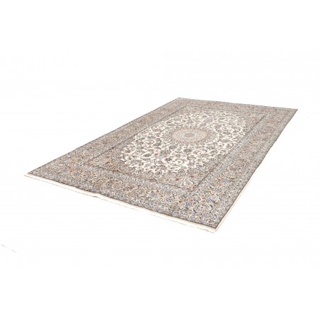 Tappeto Kashan Persia bianco grigio 196x296