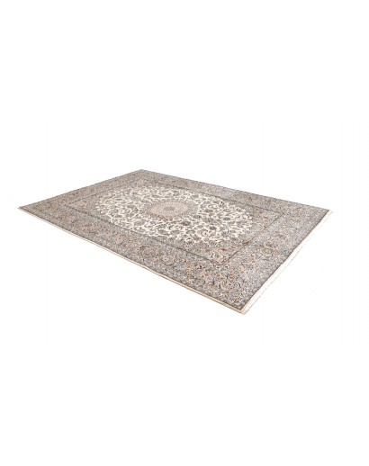 Tappeto Kashan Persia bianco grigio 196x296