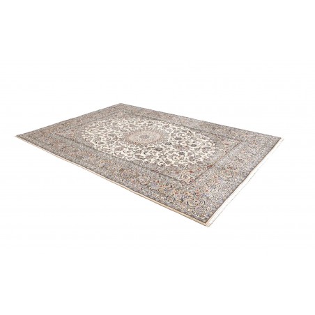 Tappeto Kashan Persia bianco grigio 196x296