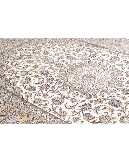 Tappeto Kashan Persia bianco grigio 196x296