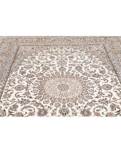 Tappeto Kashan Persia bianco grigio 196x296