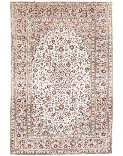 Tappeto Kashan Persia bianco grigio 200x305