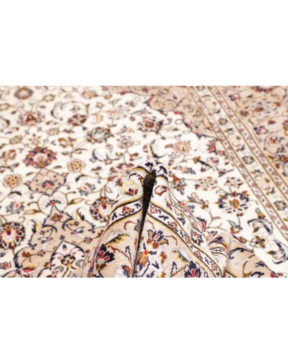 Tappeto Kashan Persia bianco grigio 200x305