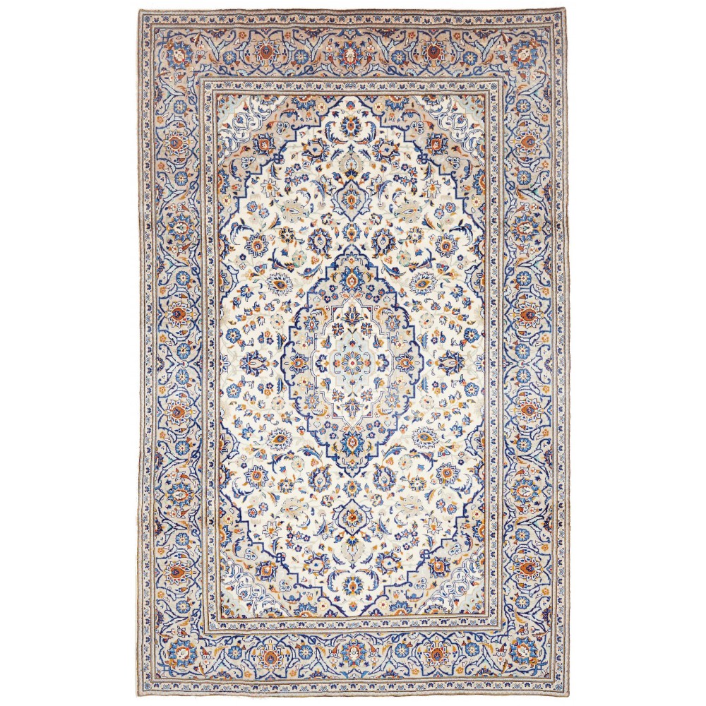 Tappeto Kashan Persia bianco grigio 194x307