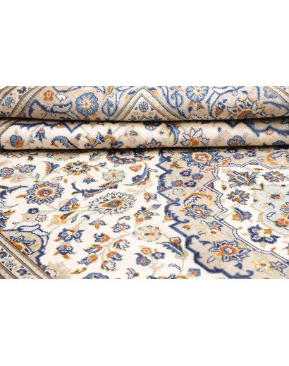 Tappeto Kashan Persia bianco grigio 194x307