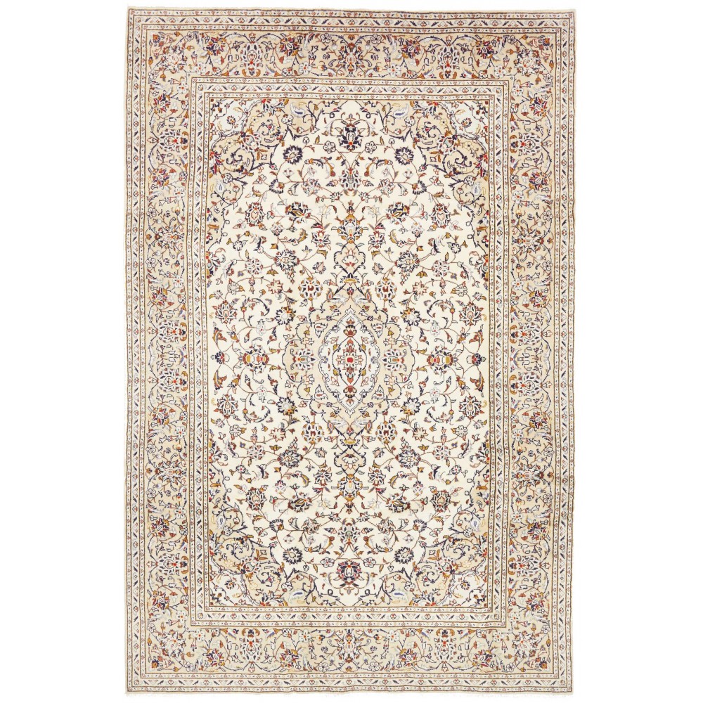 Tappeto Kashan Persia bianco verde 192x300