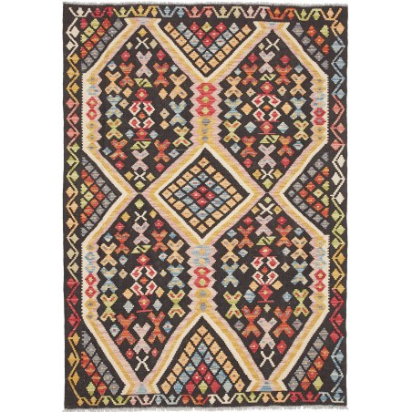 Tappeto Kilim Afghanistan marrone grigio 129x184