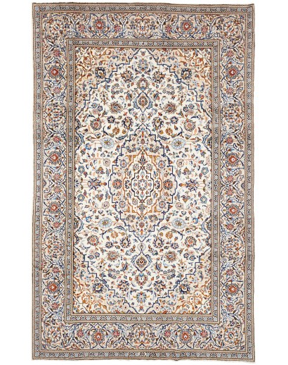 Tappeto Kashan Persia bianco grigio 194x316