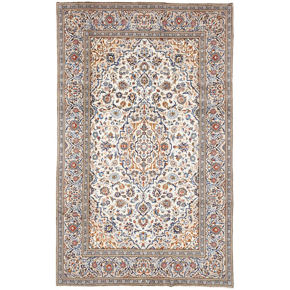 Tappeto Kashan Persia bianco grigio 194x316