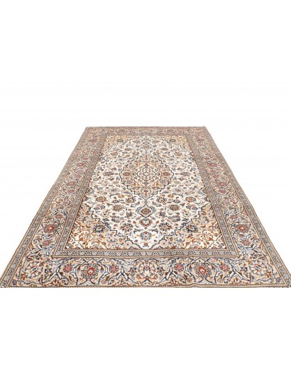 Tappeto Kashan Persia bianco grigio 194x316