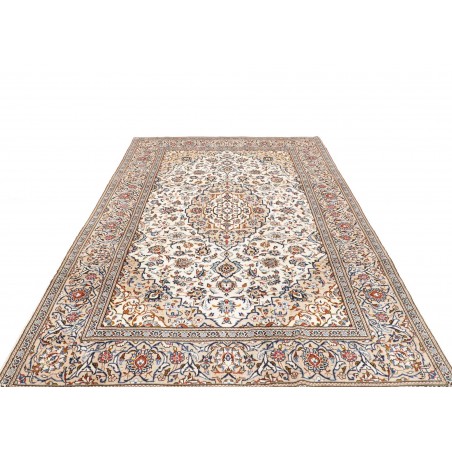 Tappeto Kashan Persia bianco grigio 194x316