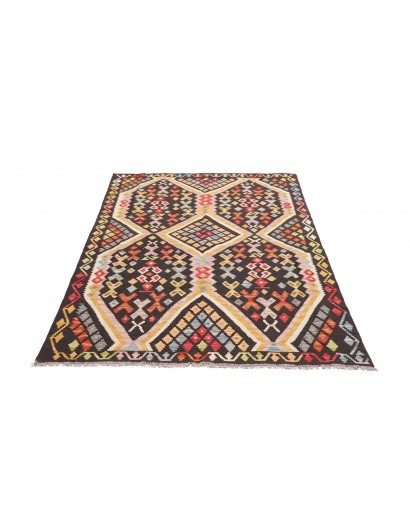 Tappeto Kilim Afghanistan marrone grigio 129x184