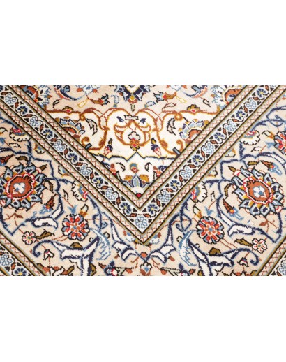 Tappeto Kashan Persia bianco grigio 194x316