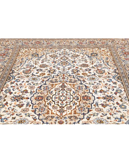 Tappeto Kashan Persia bianco grigio 194x316