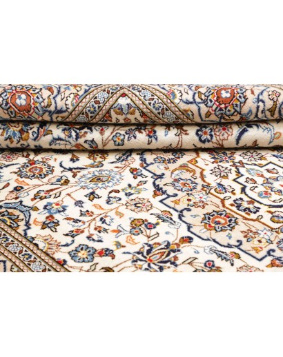 Tappeto Kashan Persia bianco grigio 194x316